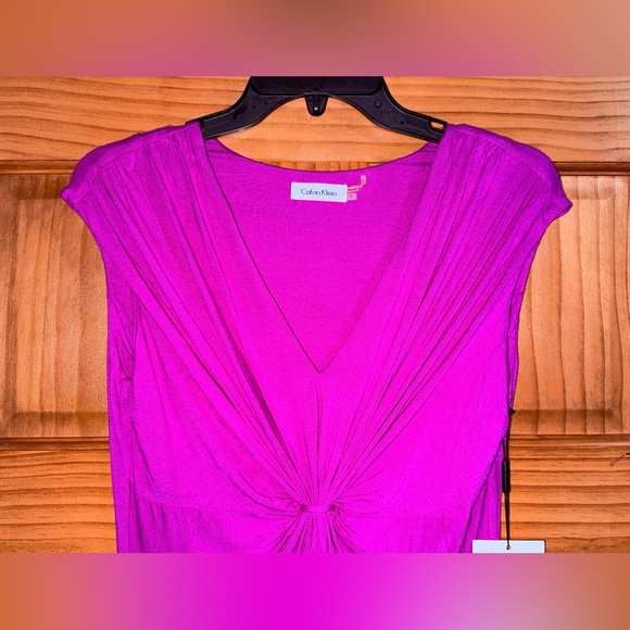 NWT Calvin Klein Women’s Zinnia Twist-Front Sleeveless Knit Sheath Mini Dress-8 - Picture 5 of 13